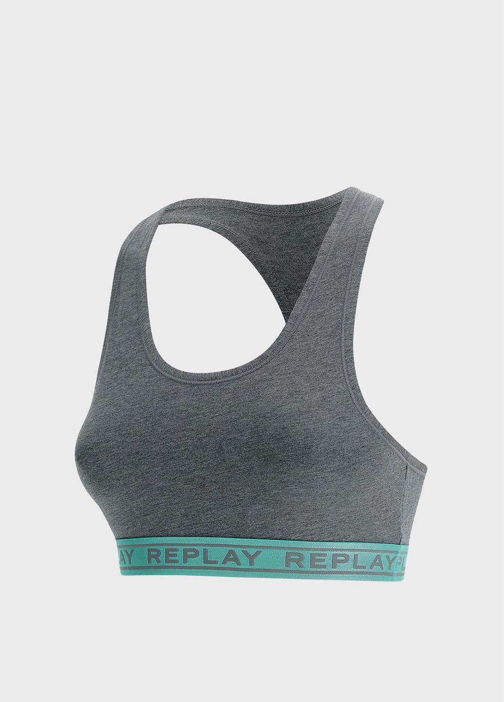Сіро-зелений топ бюстгальтер Replay без кісточок віскоза