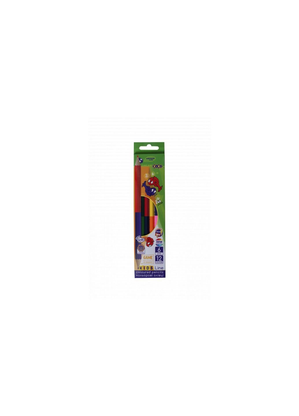 Олівці кольорові Kids Line Double 6 шт. 12 кольорів (ZB.2462) Zibi (254065618)