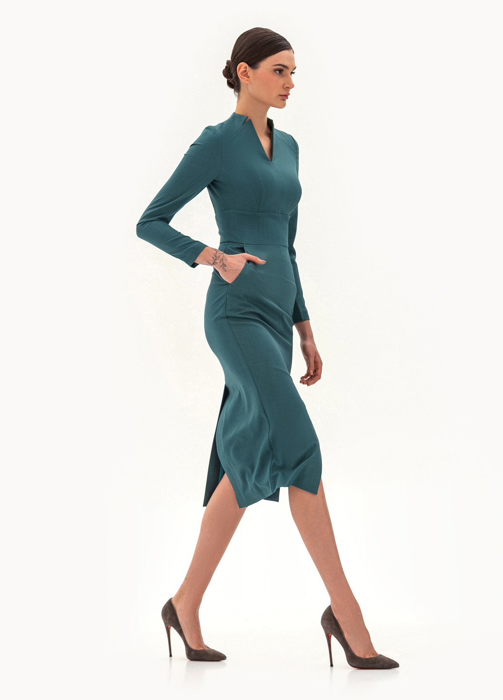 Бірюзова ділова, кежуал сукня футляр BGL однотонна