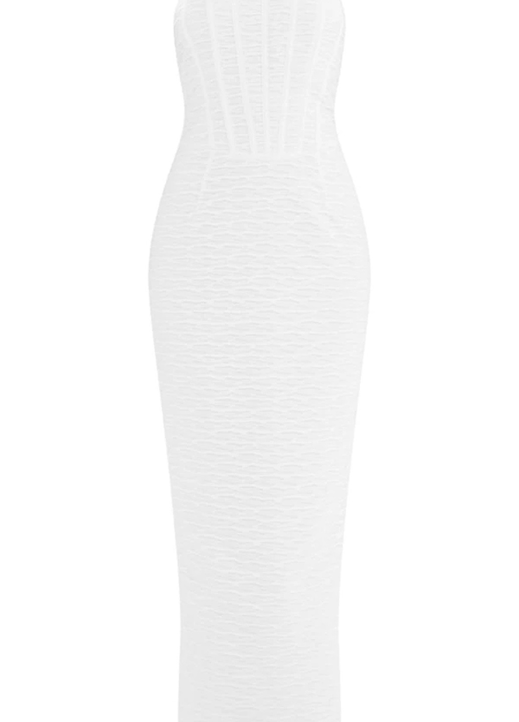 Белое вечернее платье силуэтная PrettyLittleThing однотонное