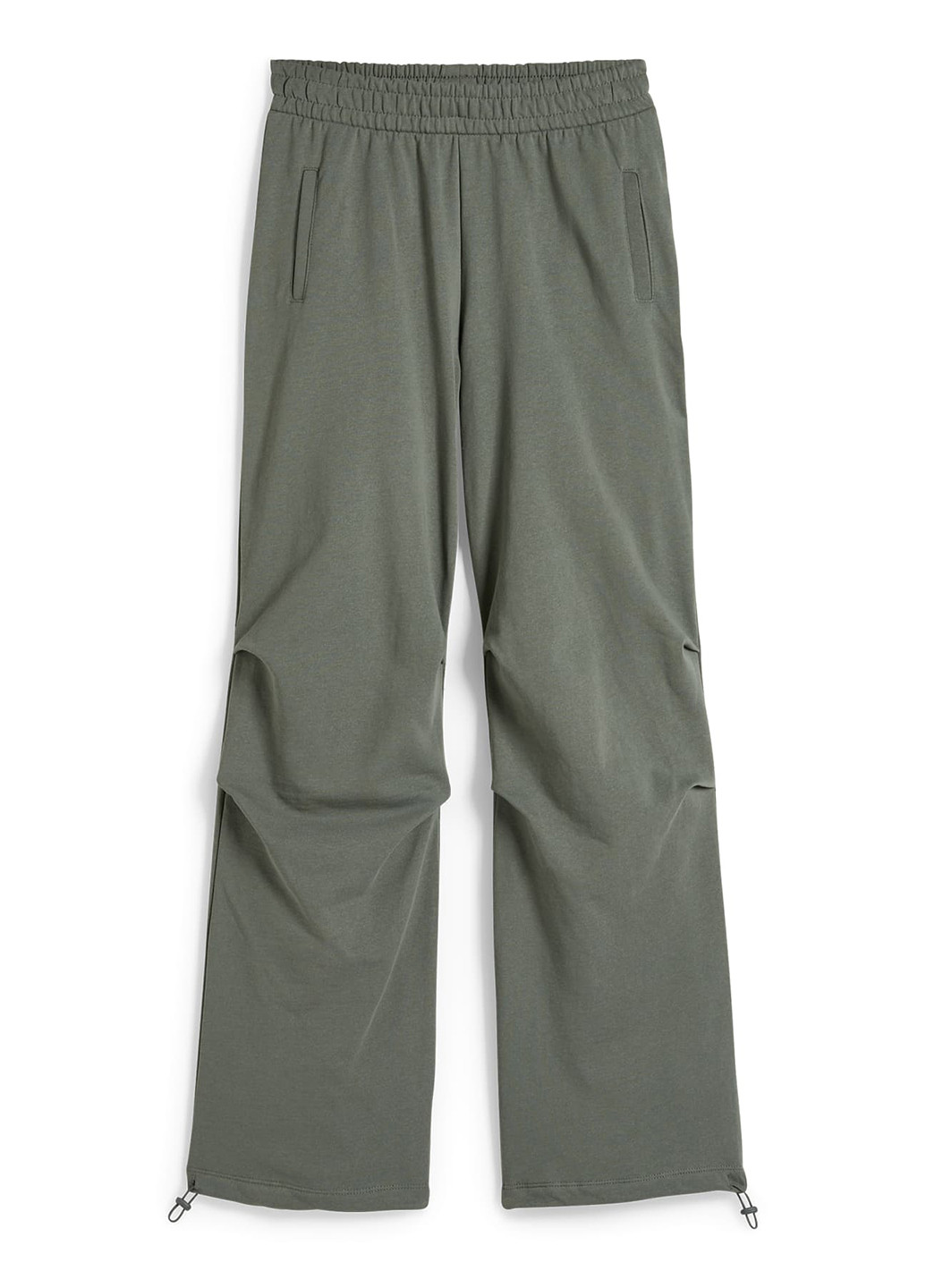 Серо-зеленые кэжуал, спортивные демисезонные прямые брюки C&A
