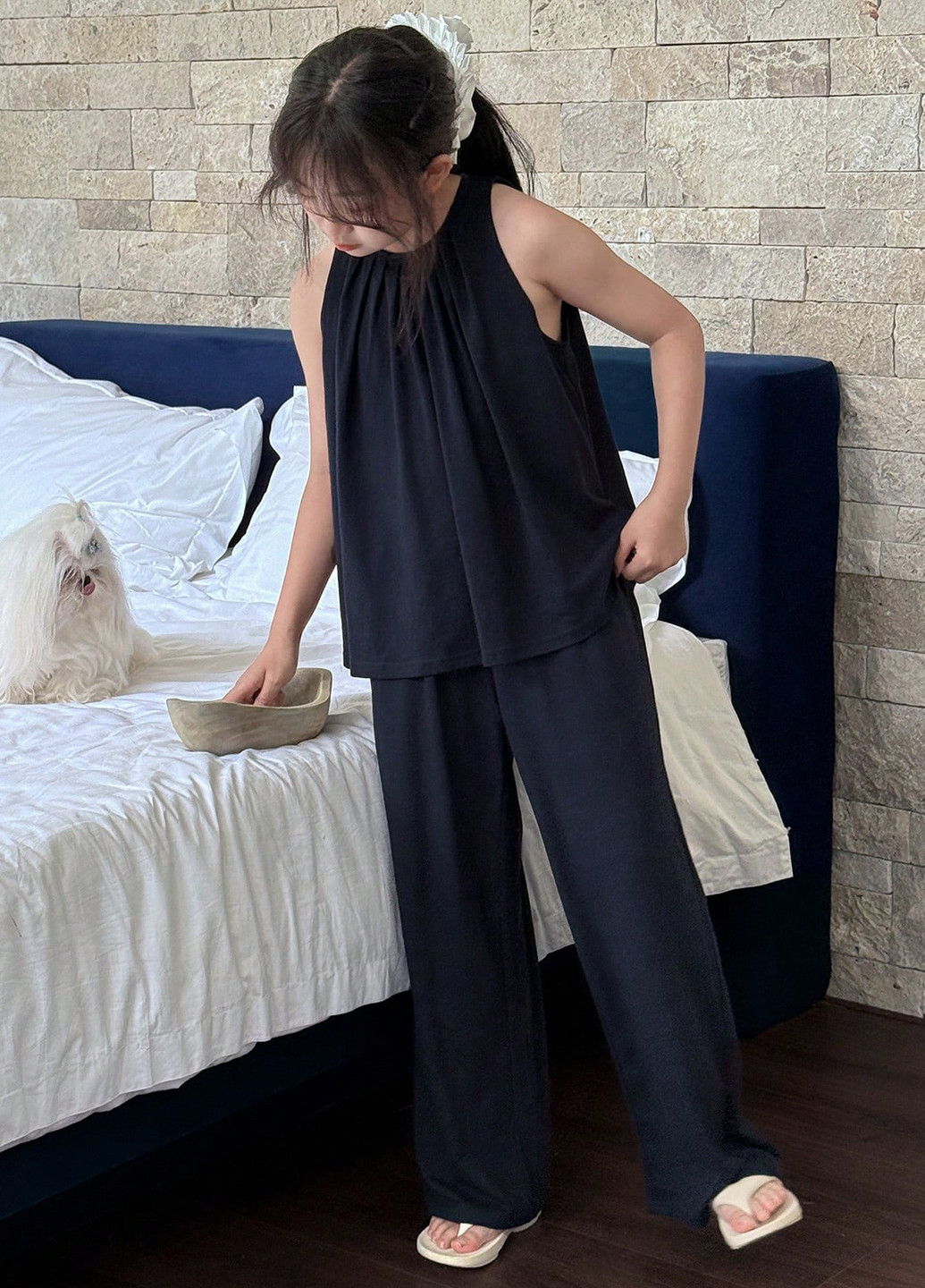 Темно-синя всесезон піжама (майка, штани) майка + штани SHEIN