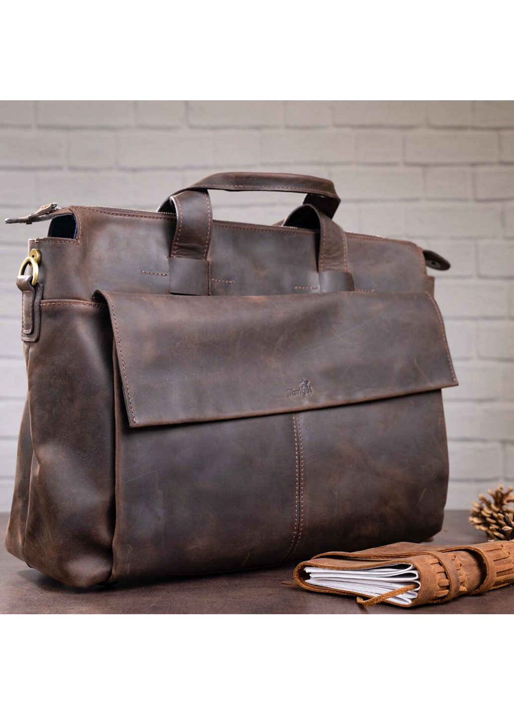 Мужская кожаная сумка 44х32х18 см Shvigel (252131625)