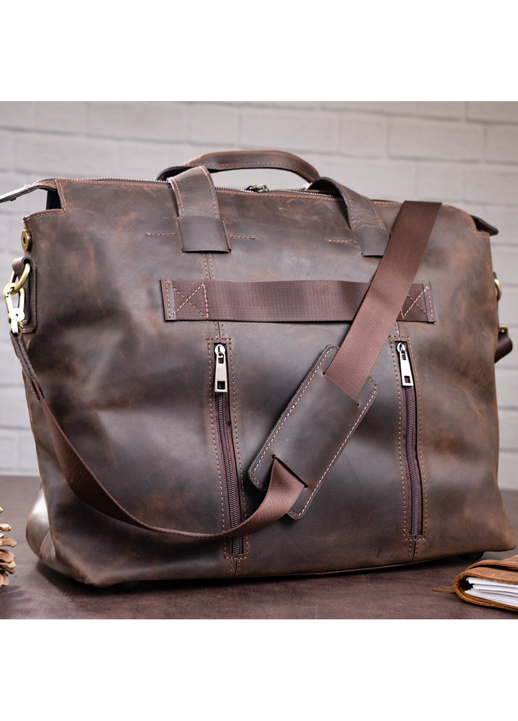 Мужская кожаная сумка 44х32х18 см Shvigel (252131625)