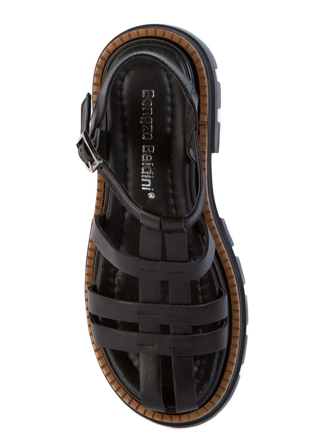 Черные босоножки Bengzo Baldini с ремешком плетение