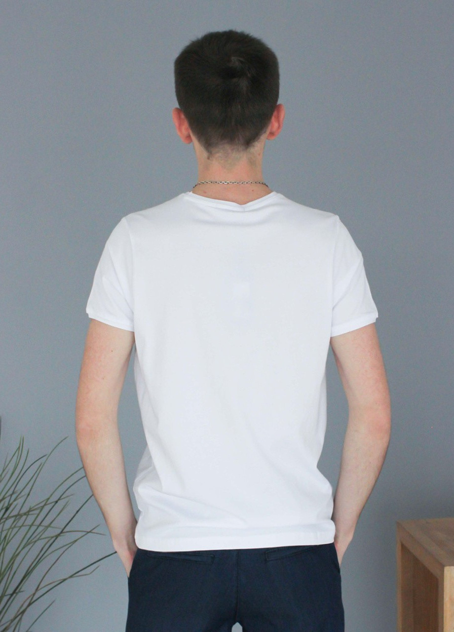 Белая футболка мужская белая базовая большие размеры с коротким рукавом Jean Piere