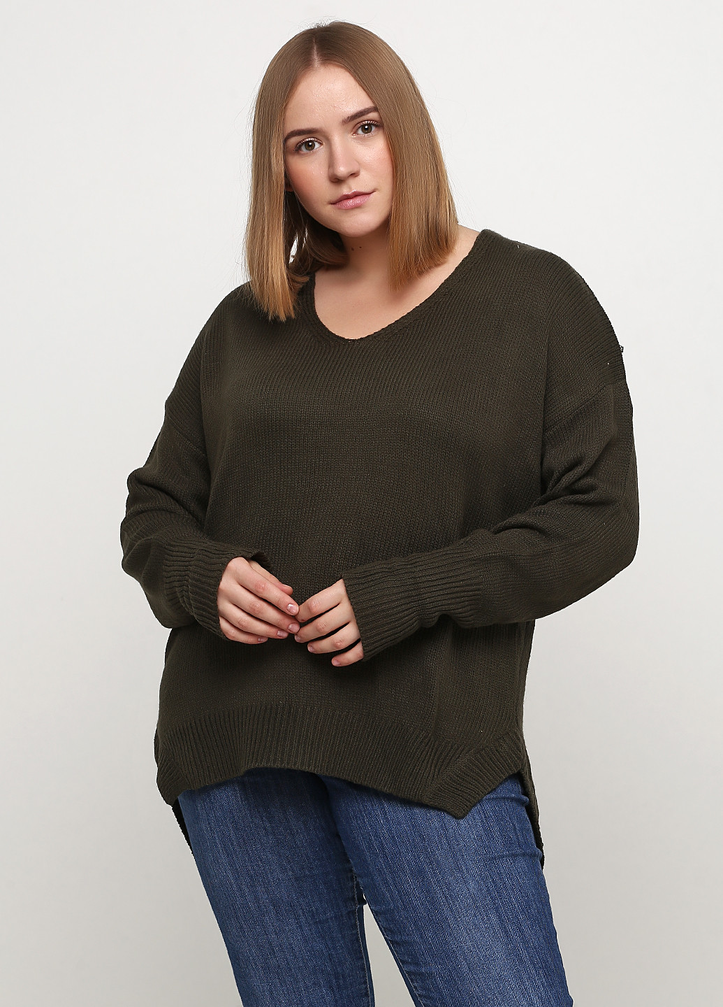 Оливковый (хаки) демисезонный пуловер пуловер CHD