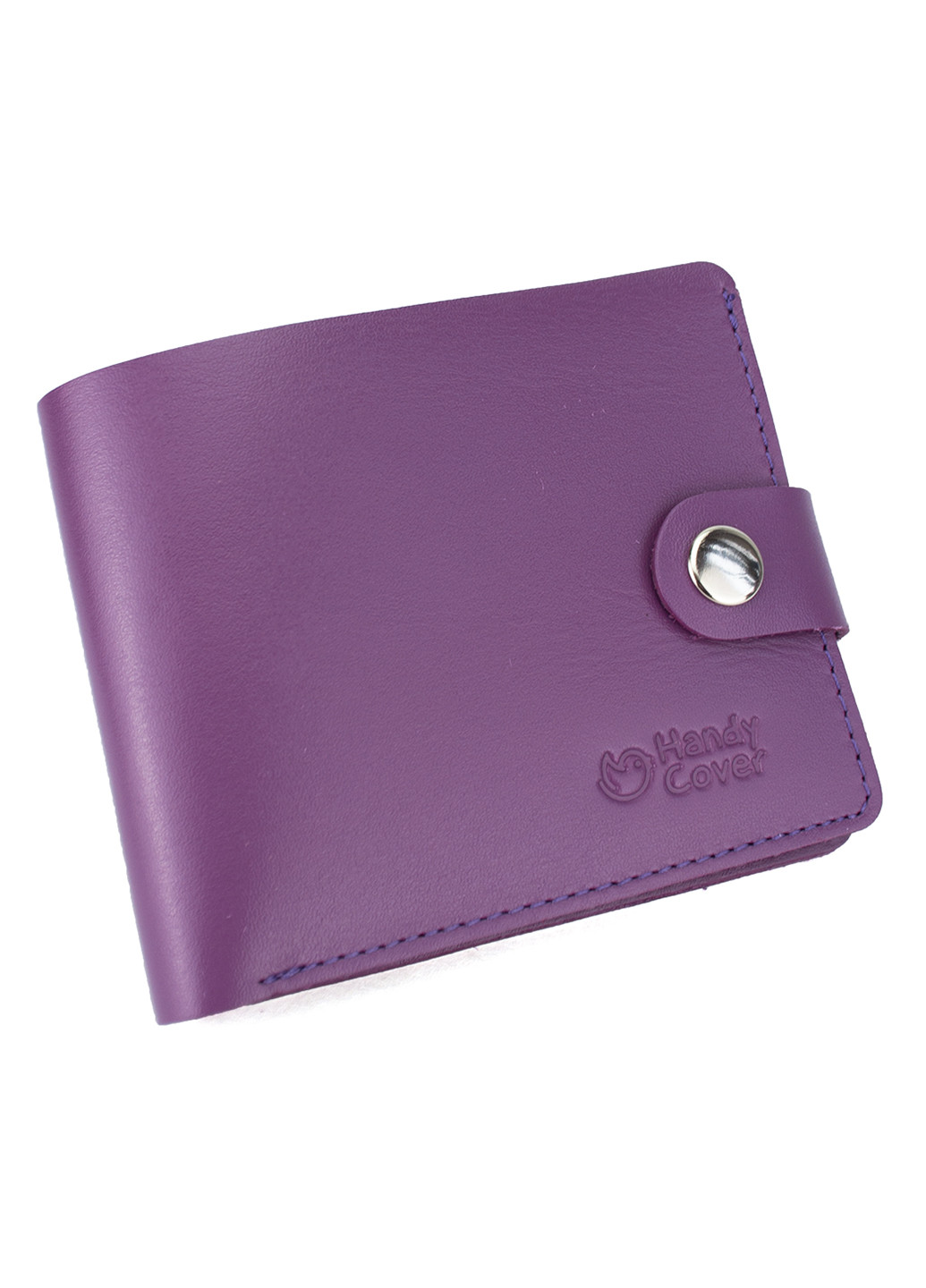 Портмоне женское кожаное на кнопке HC0042 фиолетовый HandyCover (251368504)