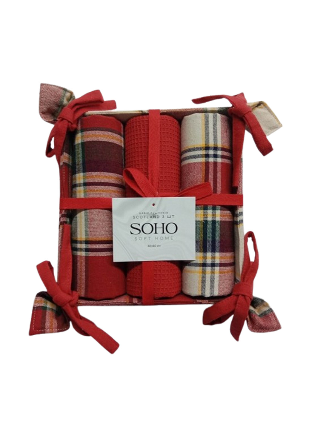 Набір рушників 40х60 см бавовна 100% Scotland 3 шт. Soho комбінований