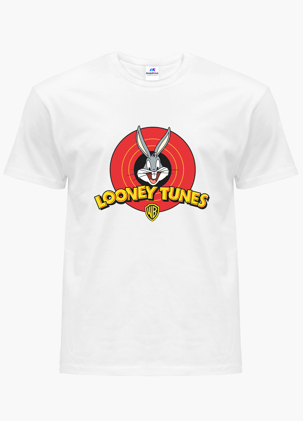 Белая демисезон футболка женская багз банни луни тюнз (bugs bunny looney tunes) белый (8976-2873) xxl MobiPrint