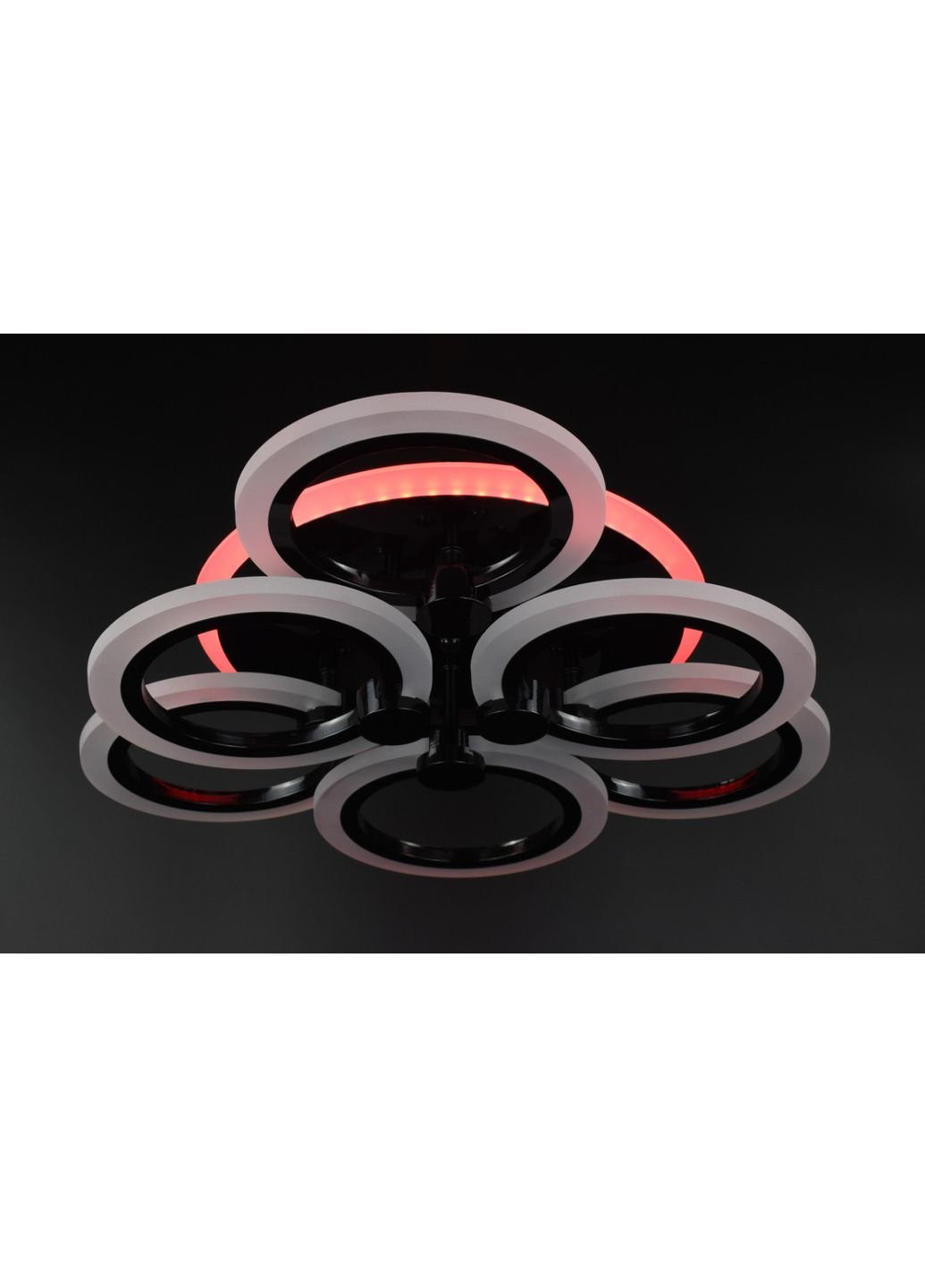 Люстра потолочная LED с пультом A2374/3+3S-RGB-bk Черный 11х47х47 см. Sunnysky (253627587)