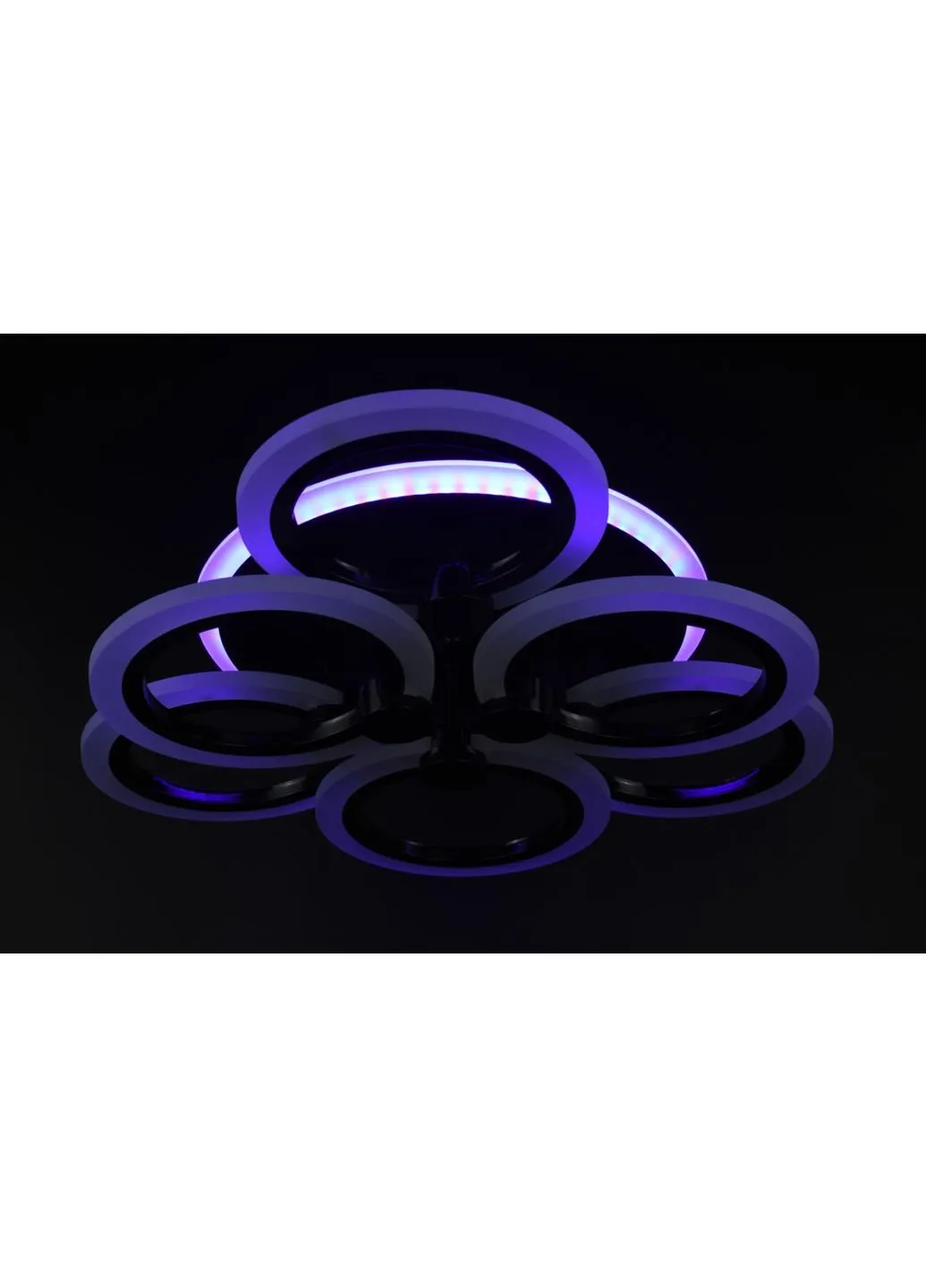 Люстра потолочная LED с пультом A2374/3+3S-RGB-bk Черный 11х47х47 см. Sunnysky (253627587)