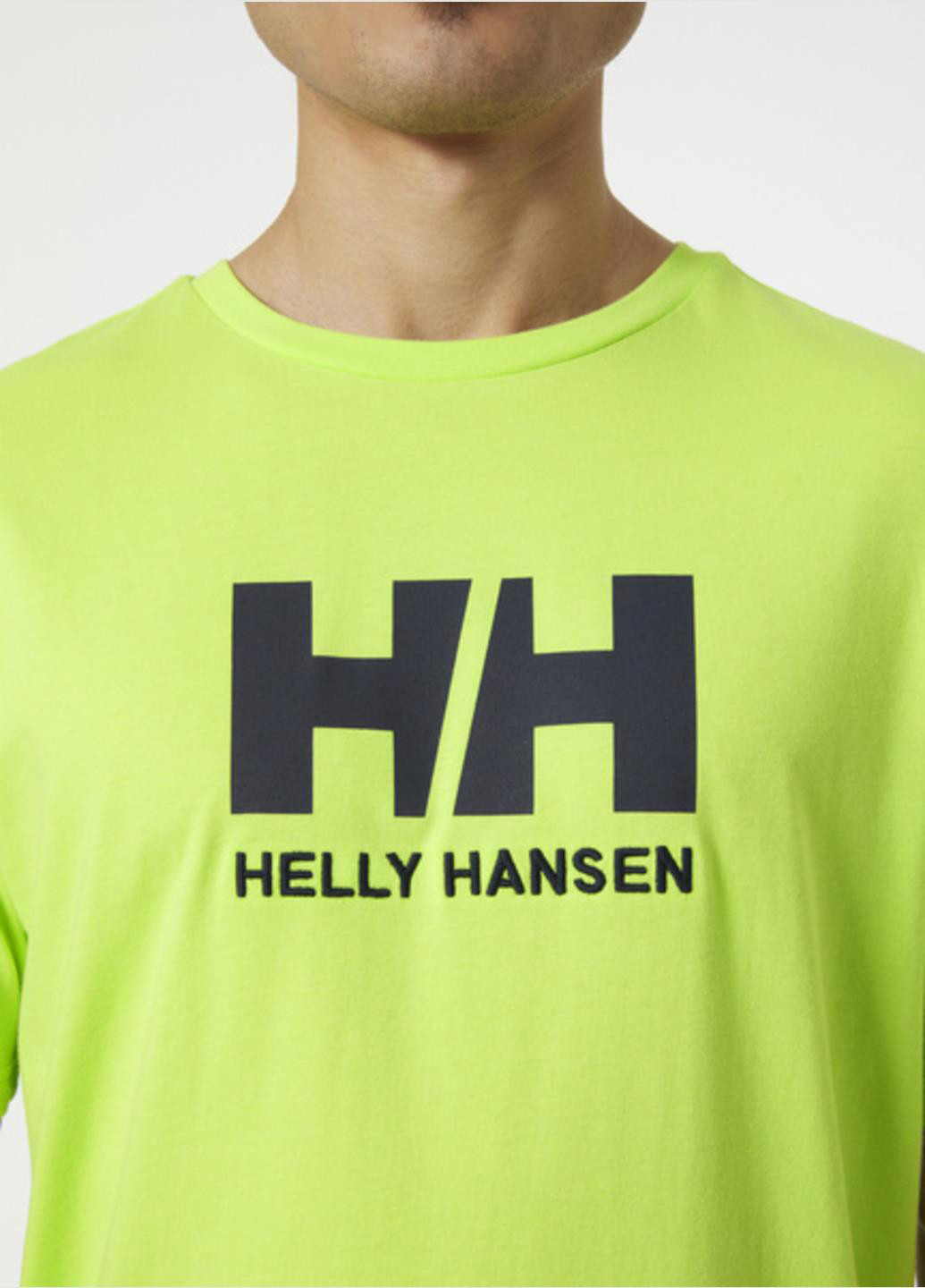 Салатовая футболка 33979-395 Helly Hansen Logo T-shirt