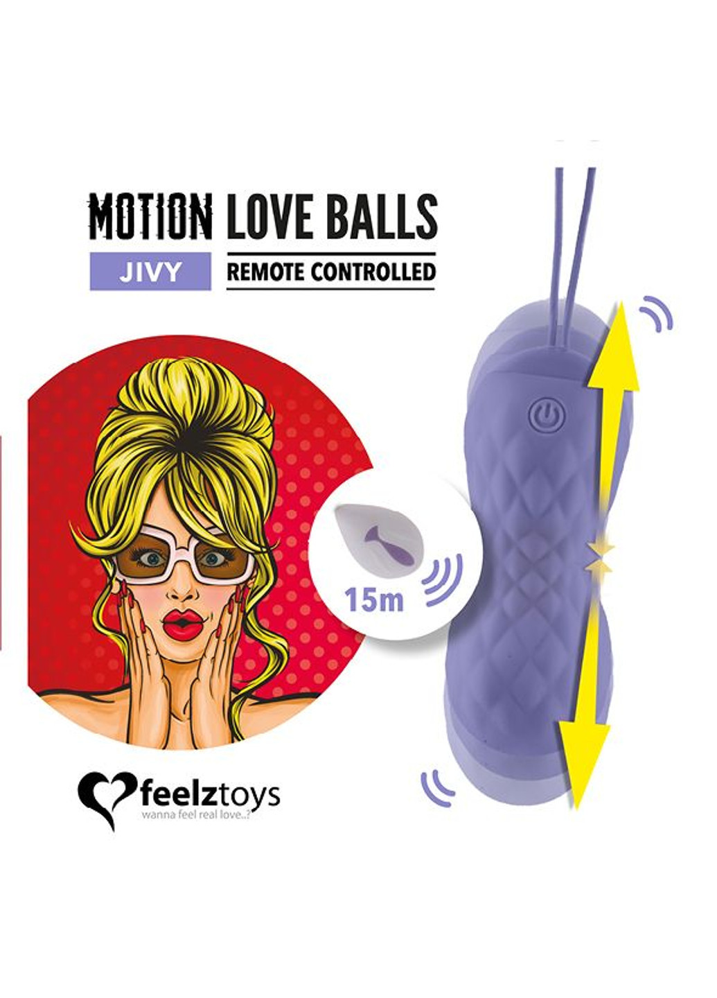 Вагінальні кульки з масажем і вібрацією Motion Love Balls Jivy FeelzToys (251903337)