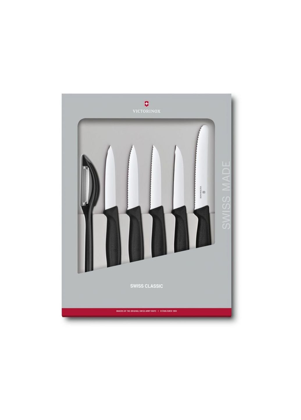 Набор ножей SwissClassic Paring Set 6 шт Black (6.7113.6G) Victorinox чёрные,