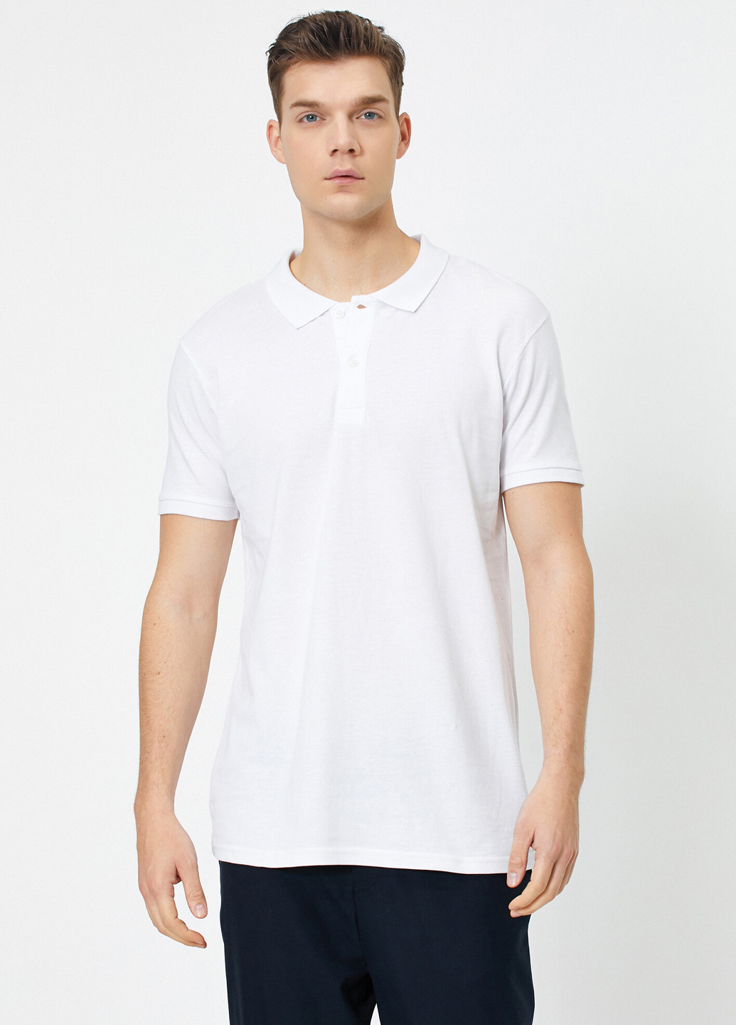 Белая футболка-поло для мужчин KOTON