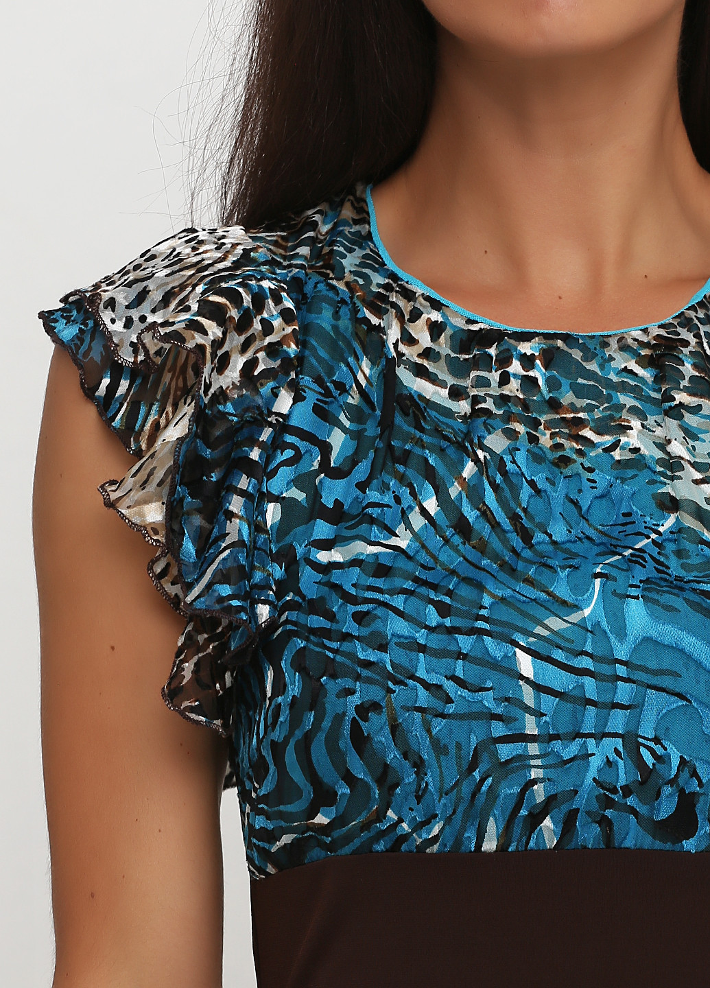 Коричнева кежуал сукня футляр Vittoria Romano з тваринним принтом