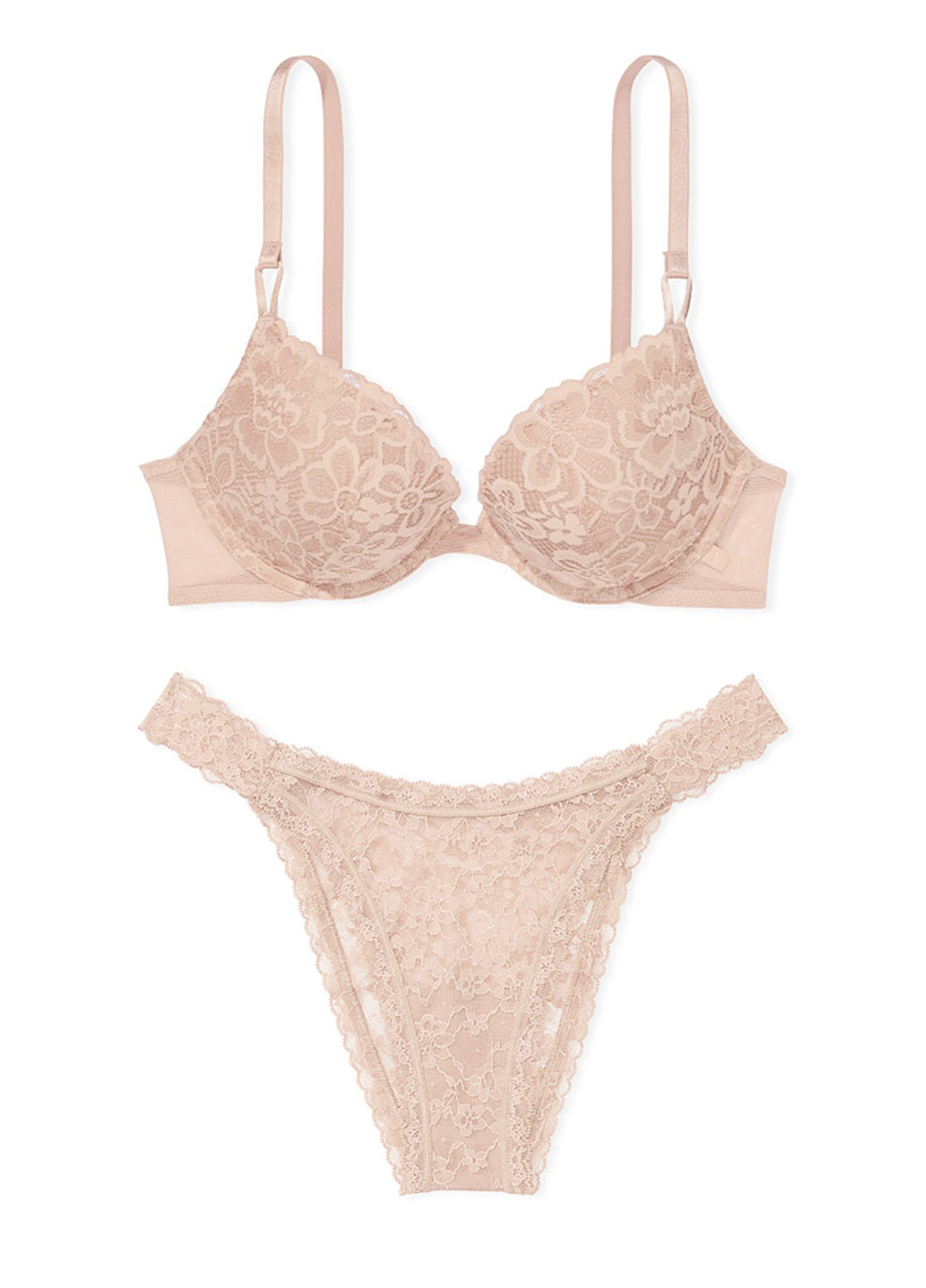 Бежевий демісезонний комплект білизни (бюстгалтер, трусики) Victoria's Secret