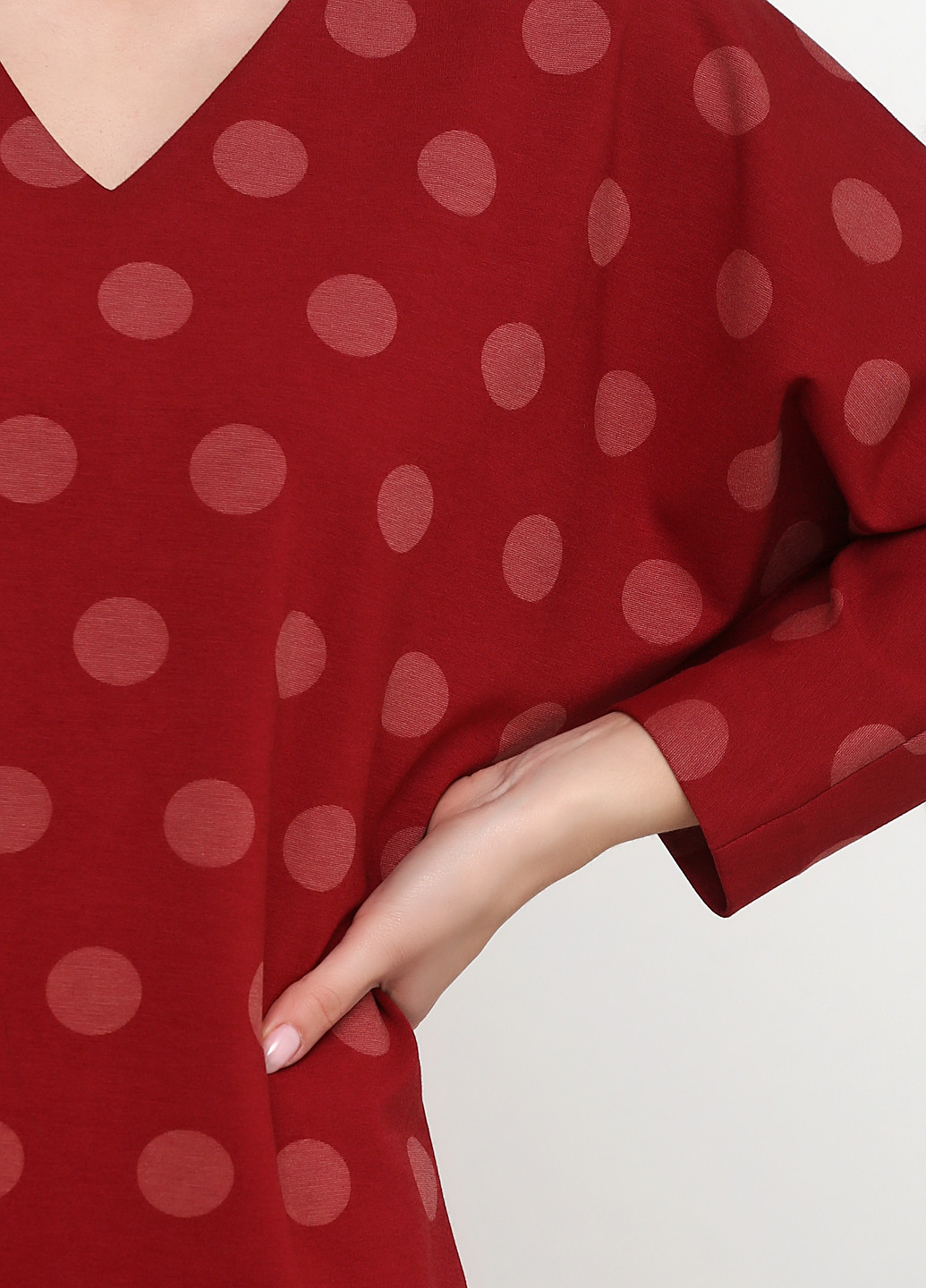 Красное кэжуал платье футляр Sassofono в горошек