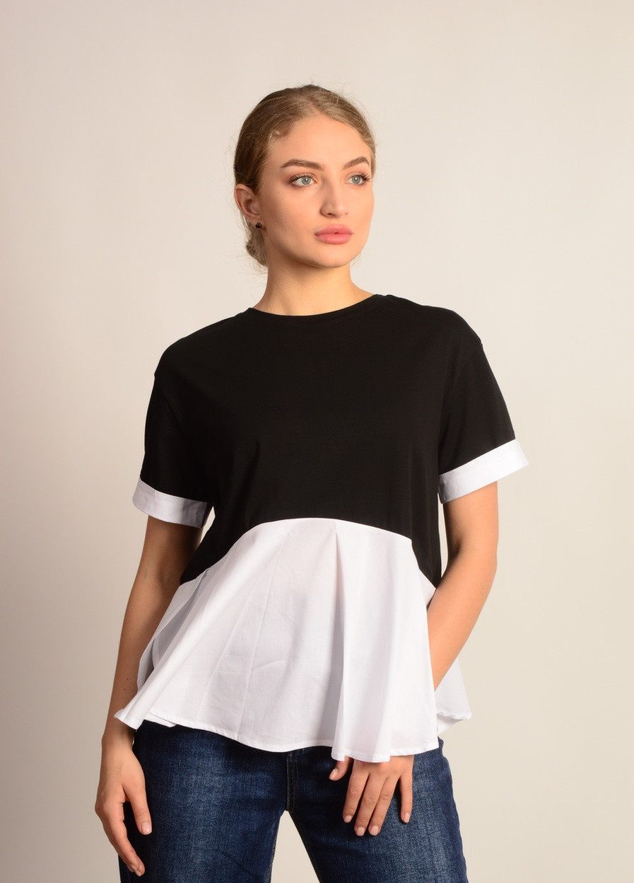 Футболка Сірий з білим жіноча Італія Louise Orop - (233419490)