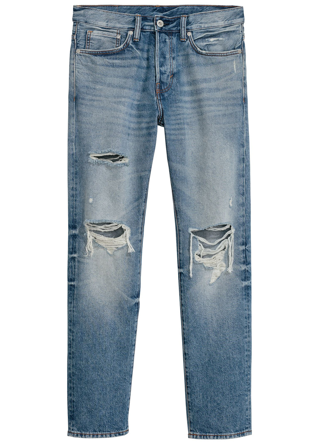 Синие демисезонные зауженные джинсы H&M