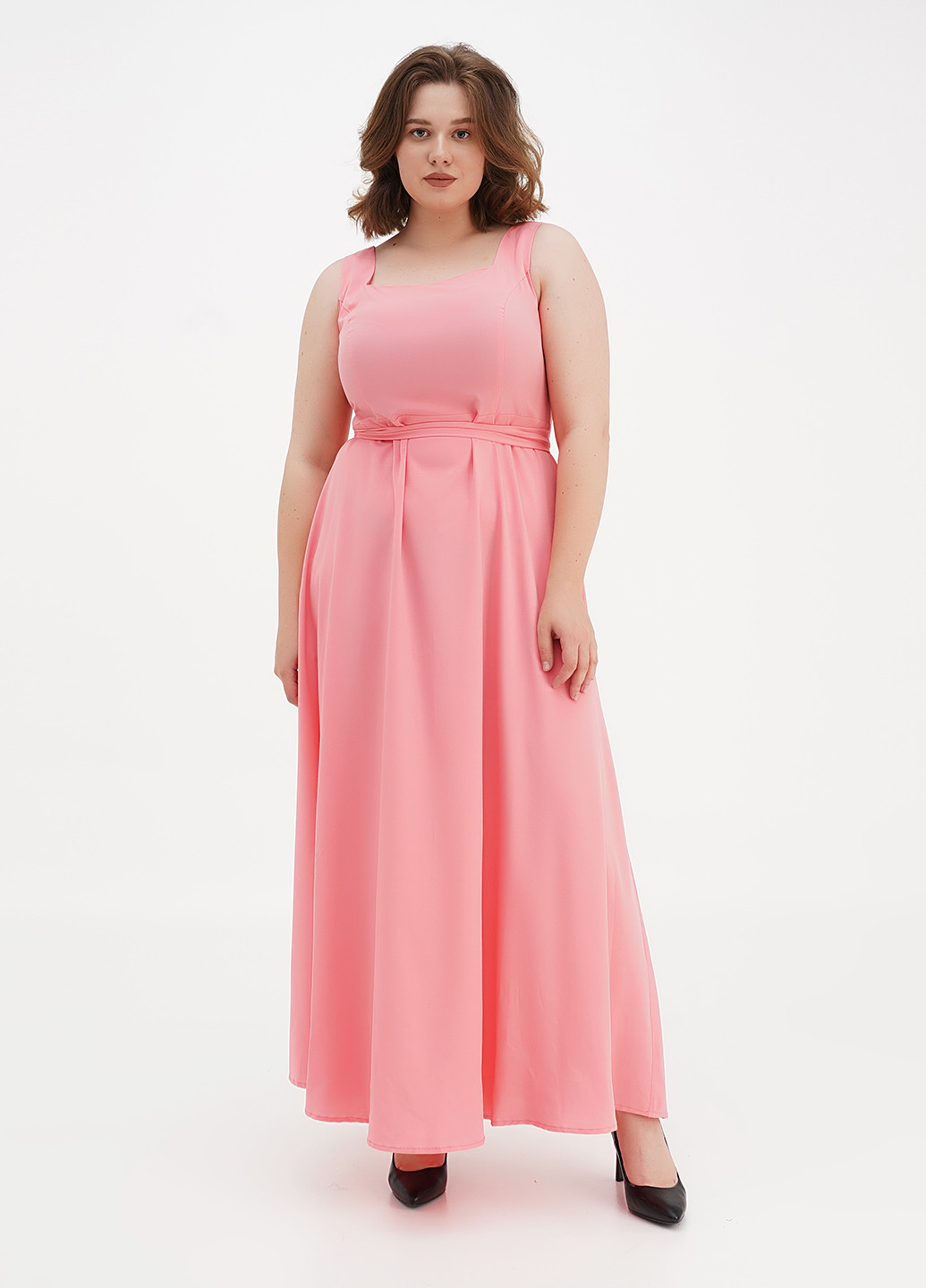 Розовое коктейльное платье клеш Alissia Rey однотонное