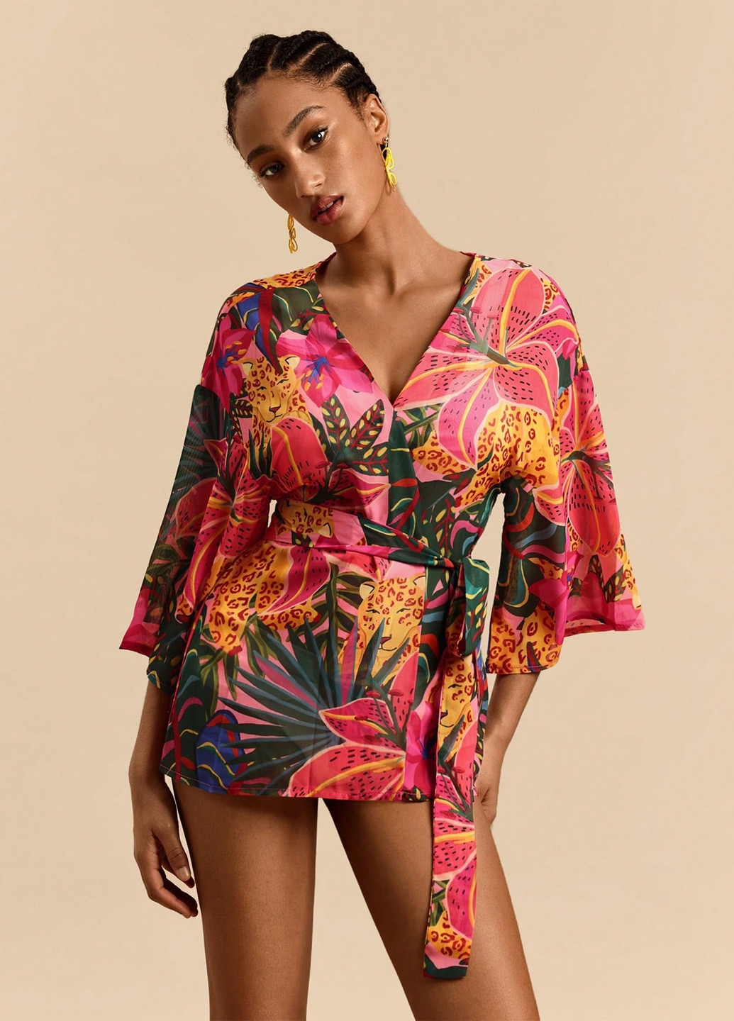 Разноцветный лето кардиган SHEIN