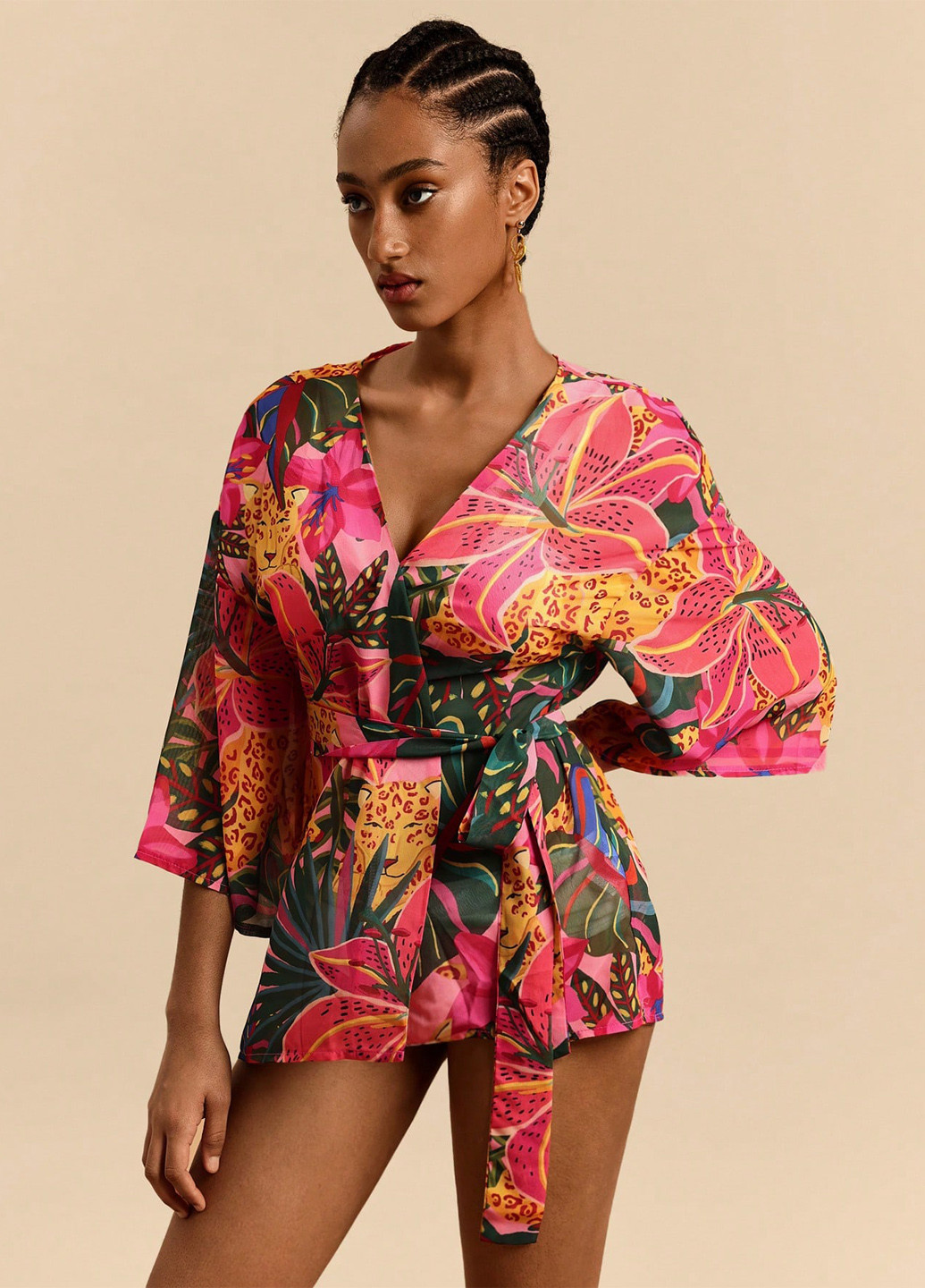 Разноцветный лето кардиган SHEIN