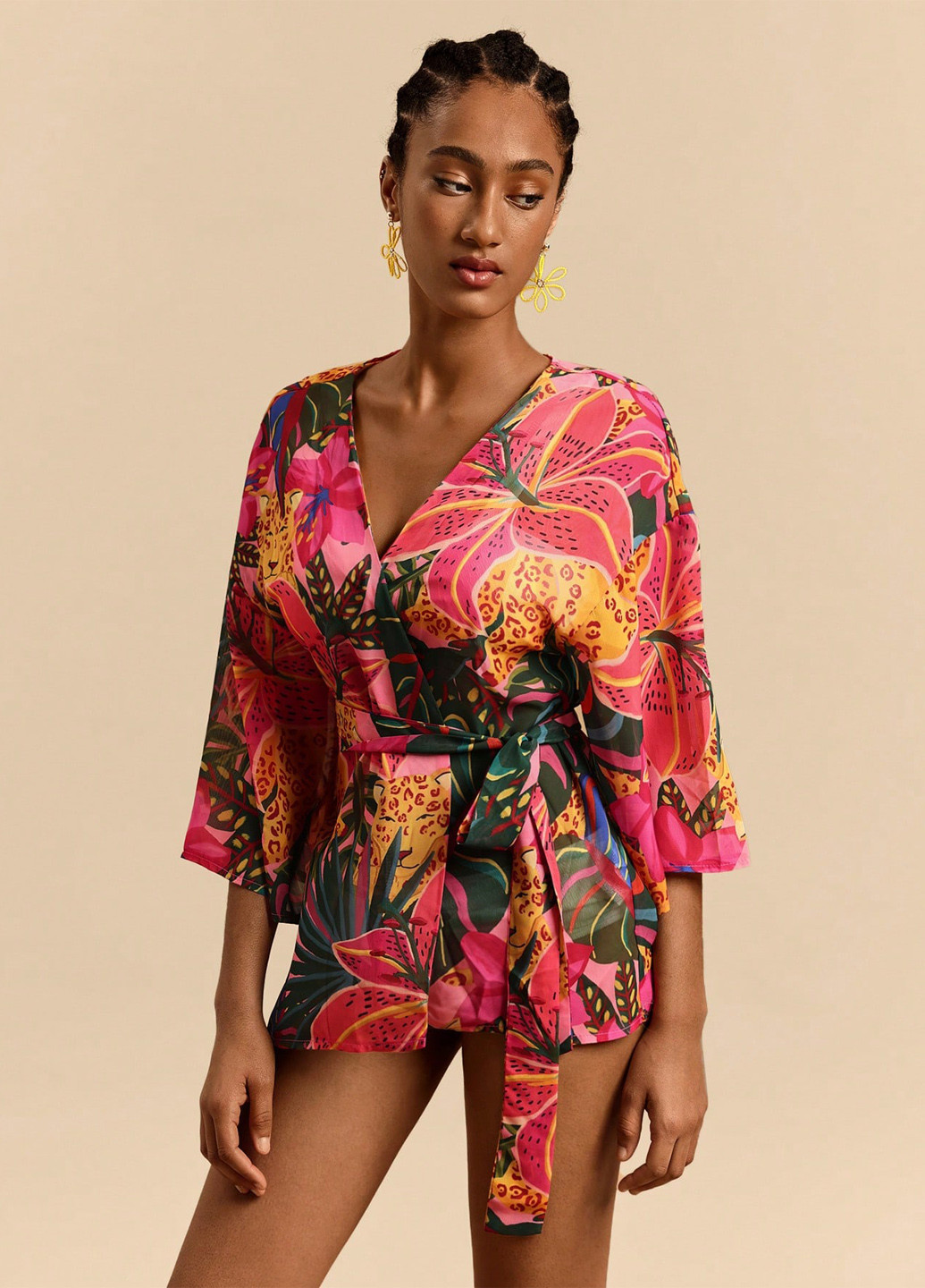 Разноцветный лето кардиган SHEIN