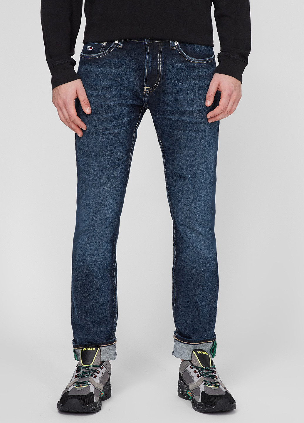 Темно-синие демисезонные зауженные джинсы Tommy Jeans