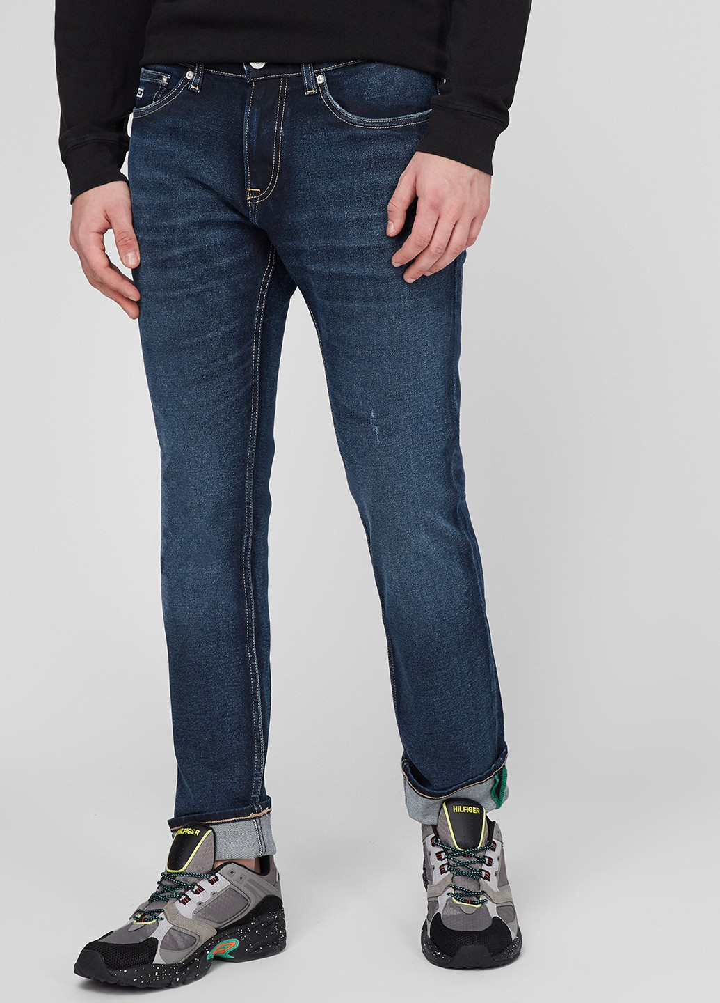 Темно-синие демисезонные зауженные джинсы Tommy Jeans