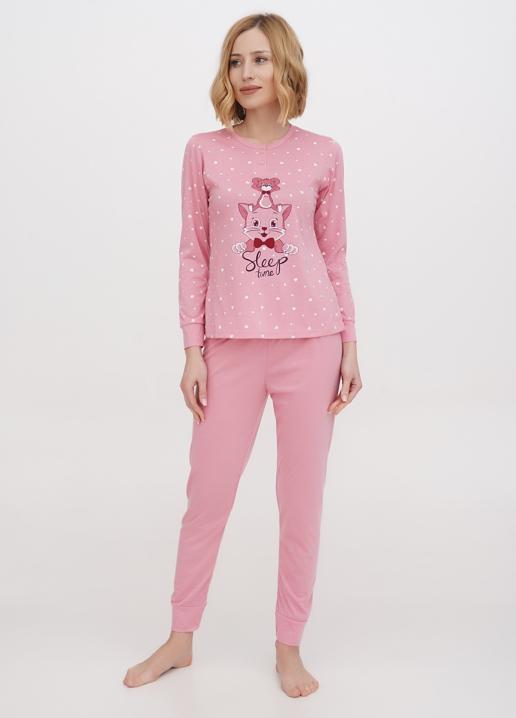 Розовая всесезон пижама (лонгслив, брюки) лонгслив + брюки Intimates