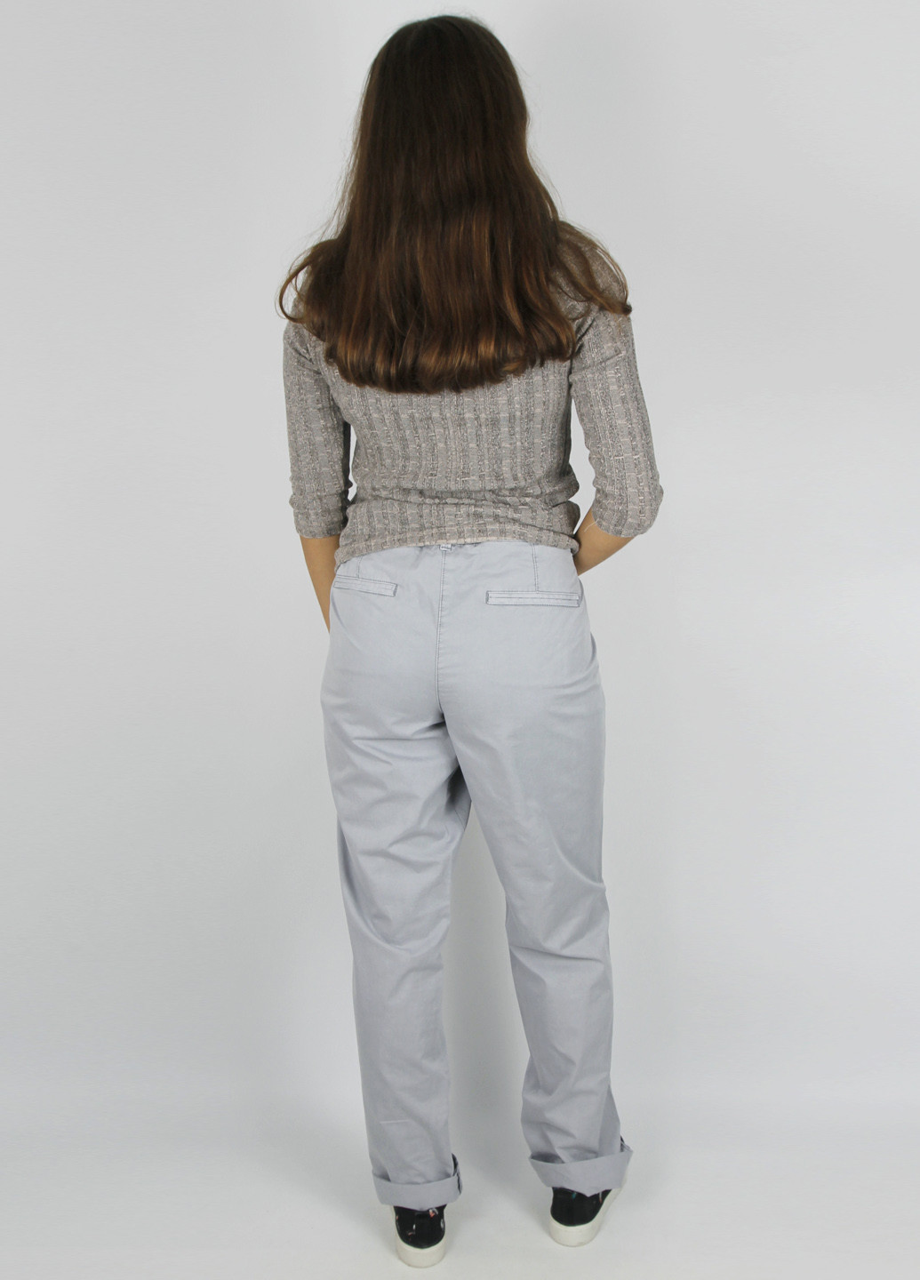 Светло-серые кэжуал демисезонные прямые брюки S.Oliver