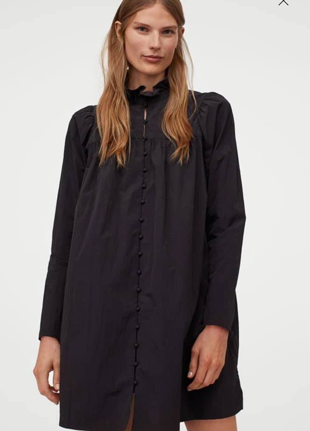 Черное кэжуал платье а-силуэт H&M однотонное