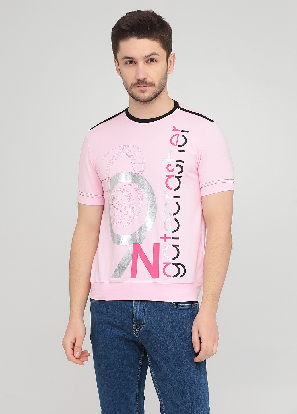 Светло-розовая футболка с коротким рукавом Baydo