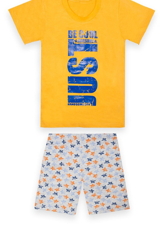 Желтая всесезон детская летняя пижама для мальчика pgm-22-4 *be cool* Габби