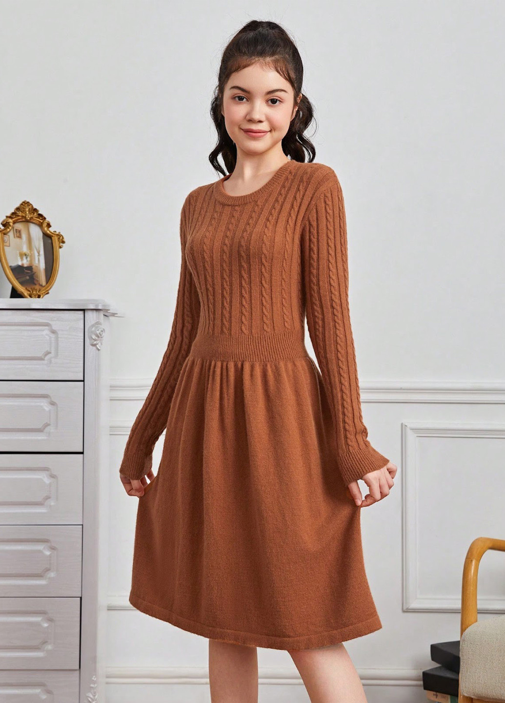 Коричневое платье SHEIN (329533320)