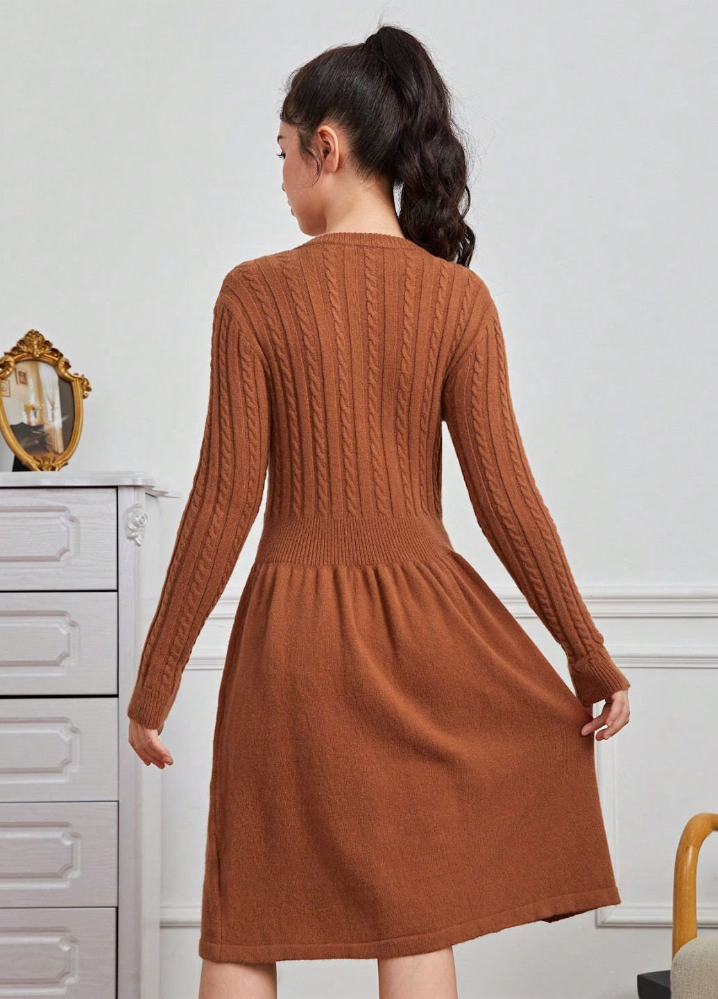 Коричневое платье SHEIN (329533320)