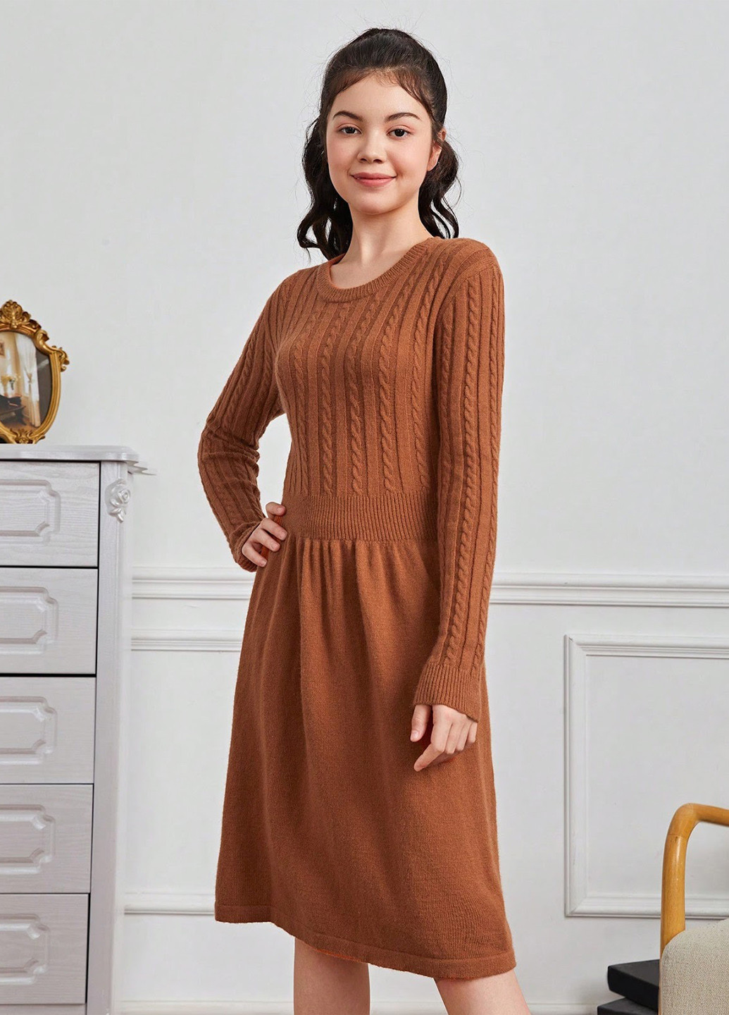 Коричневое платье SHEIN (329533320)