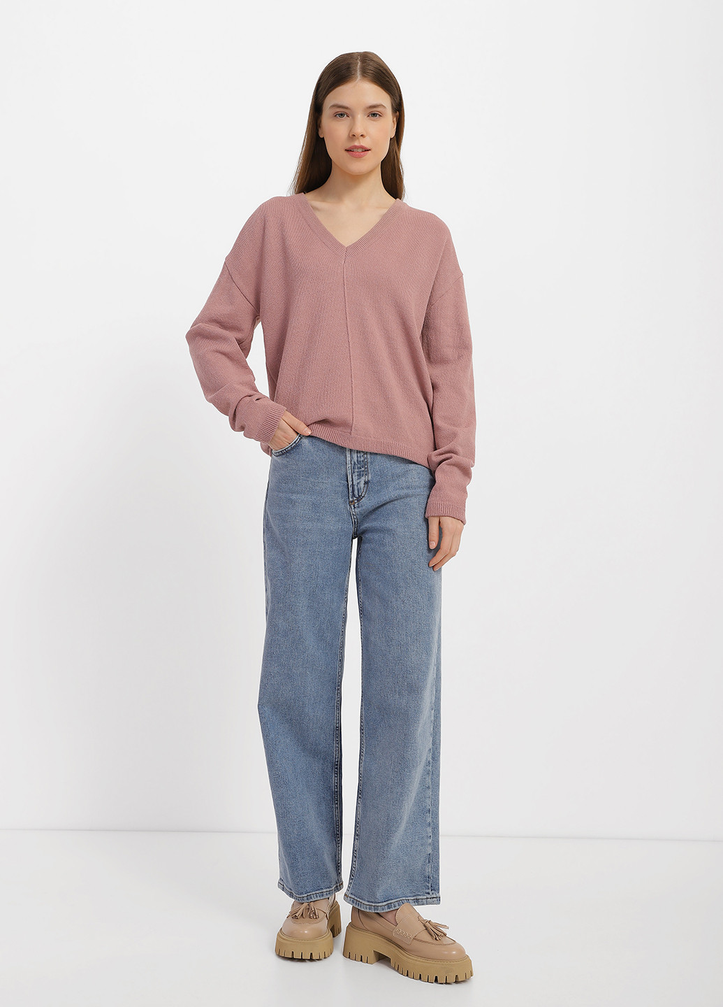 Розово-коричневый демисезонный пуловер пуловер Sewel