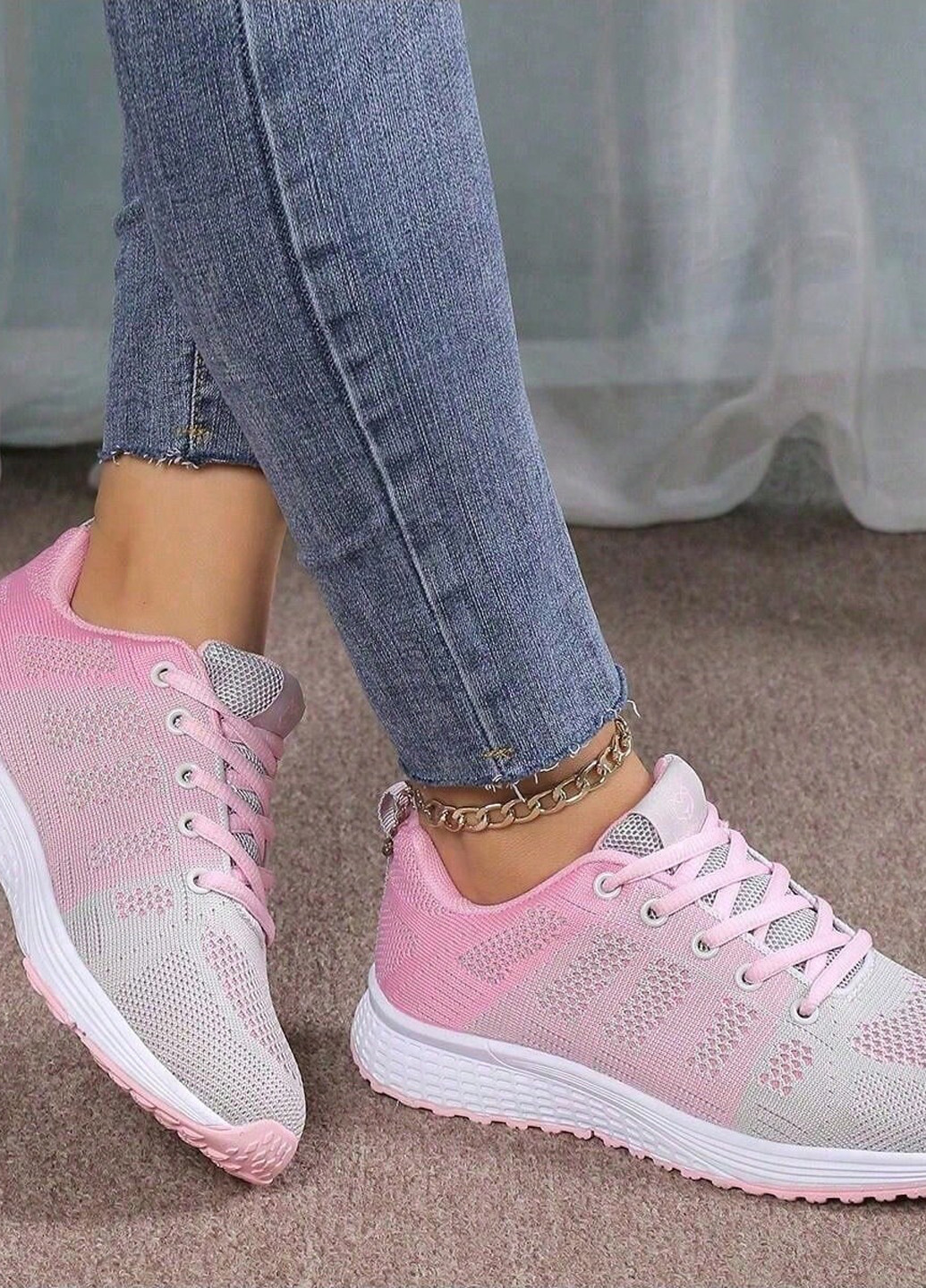 Кроссовки SHEIN светло-розовые лето (366112967)