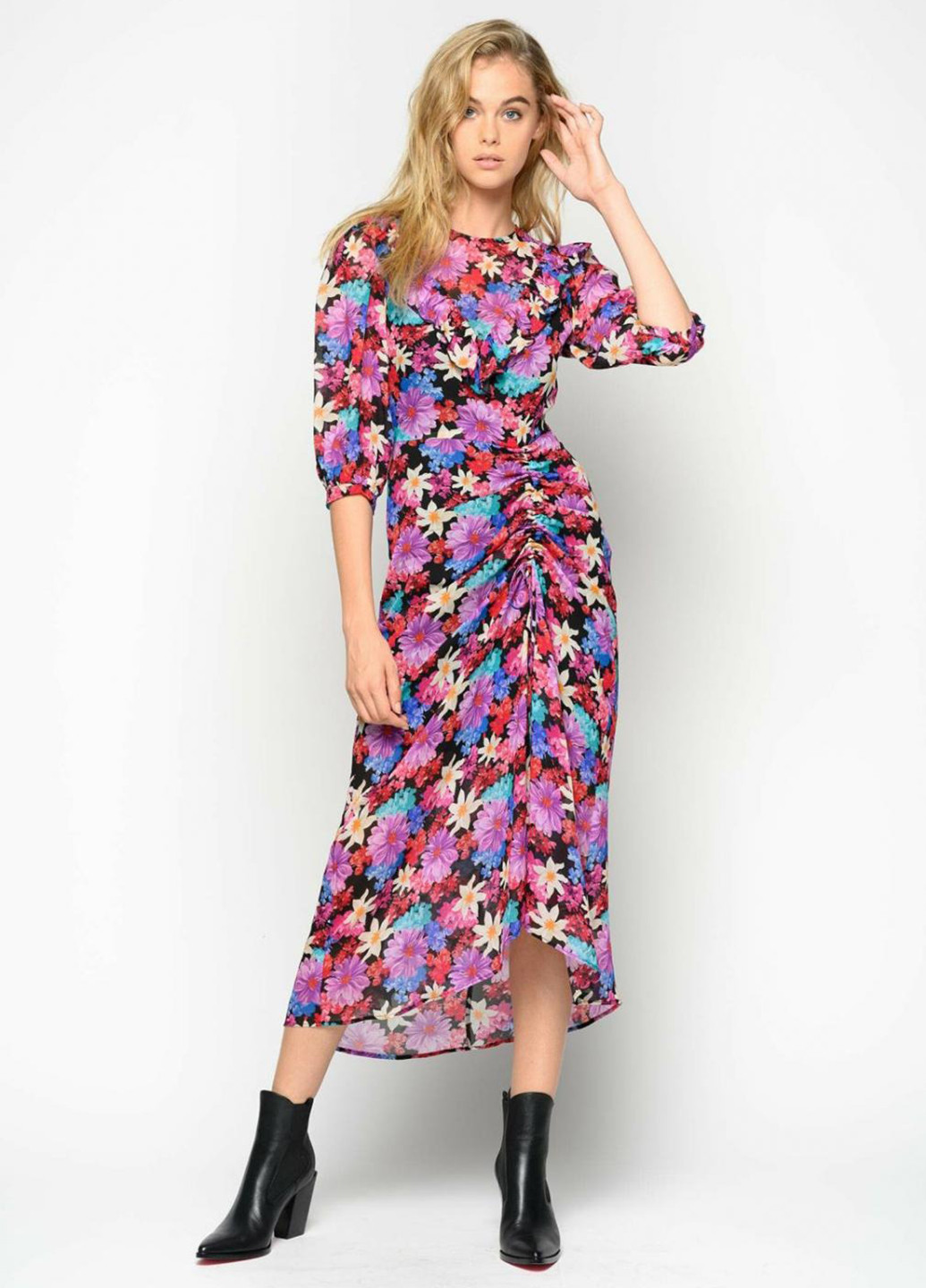 Комбинированное кэжуал платье Pinko с цветочным принтом