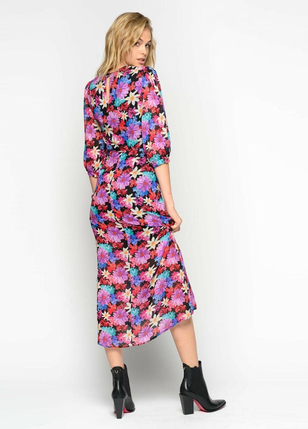 Комбинированное кэжуал платье Pinko с цветочным принтом