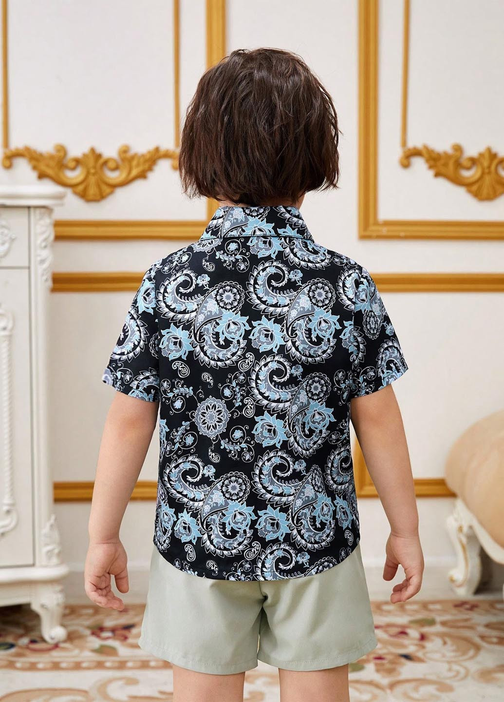 Комбинированный летний комплект (рубашка, шорты) SHEIN