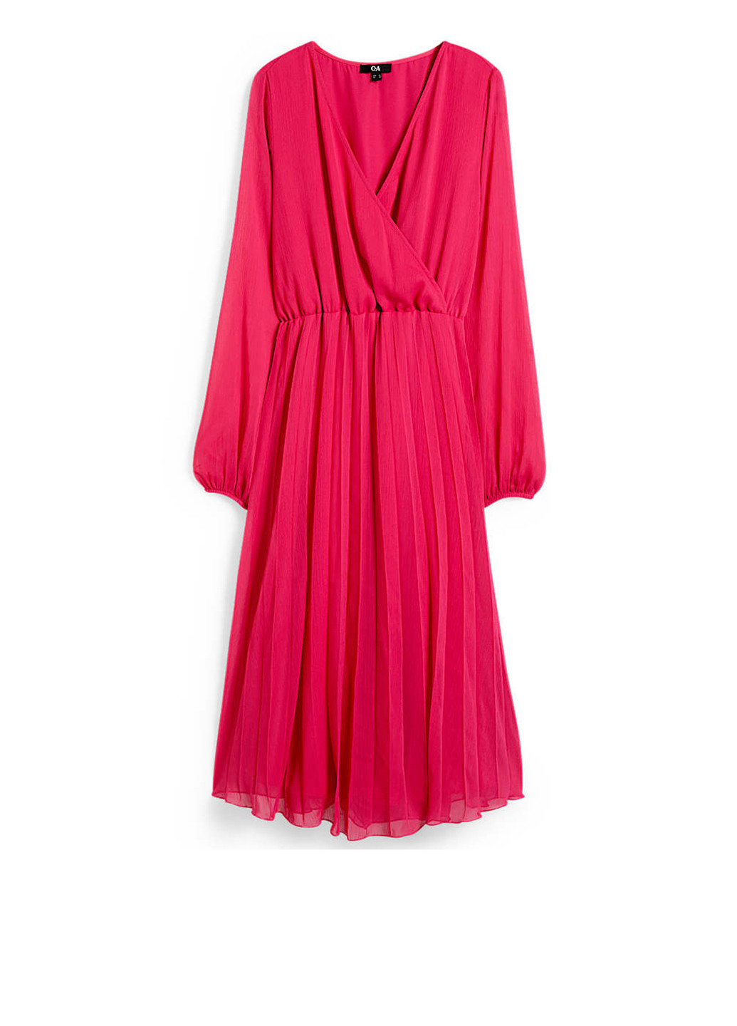 Коралловое кэжуал платье плиссированное C&A однотонное