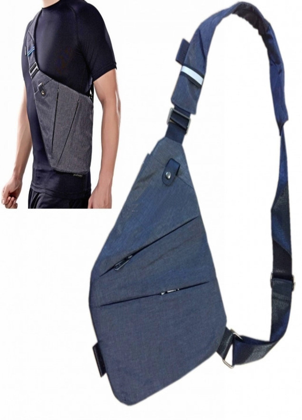 Чоловіча сумка Антивор месенджер через плече Cross body слінг (98230012) Francesco Marconi (215796254)