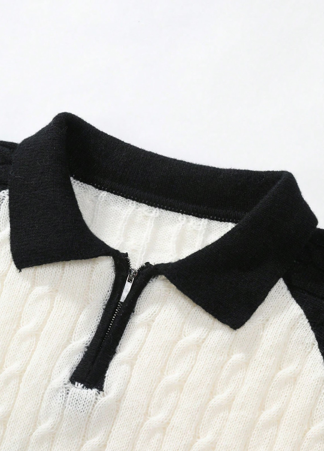 Чорно-білий демісезонний светр SHEIN