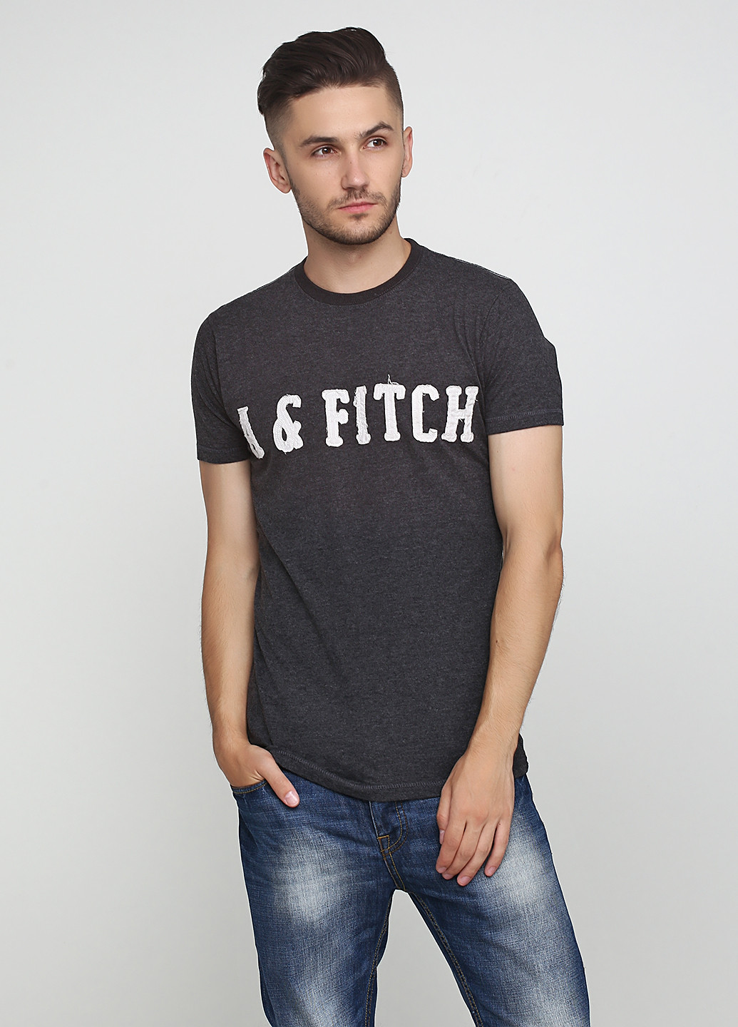 Темно-серая футболка Abercrombie & Fitch