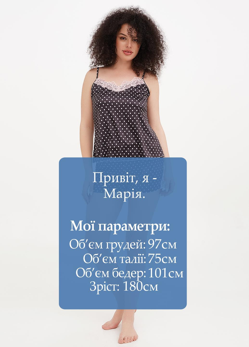 Темно-коричнева всесезон піжама (топ, шорти) топ + шорти Sambario