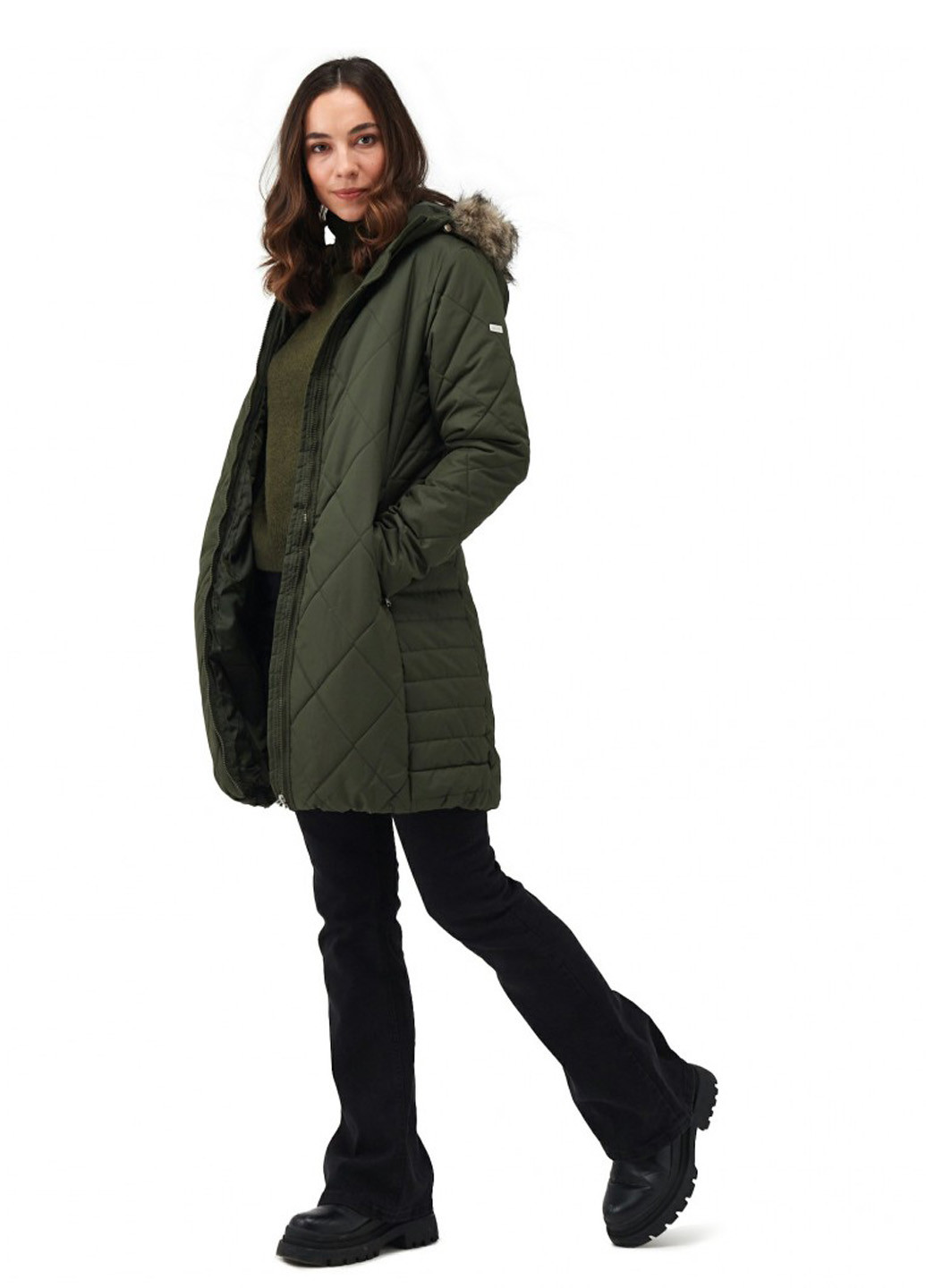 Оливкова (хакі) зимня куртка куртка-пальто Regatta Fritha II